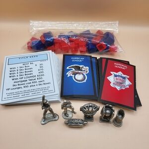 Monopoly My Fantasy Baseball Game Pieces Cards